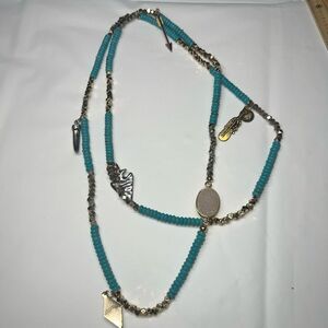 B.b. Lila Artisan Druzy and Charm Long Necklace